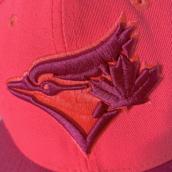 New Era Hot Pink Toronto Blue Jays Snap Back Baseball Cap Hat - Picture 2 of 16
